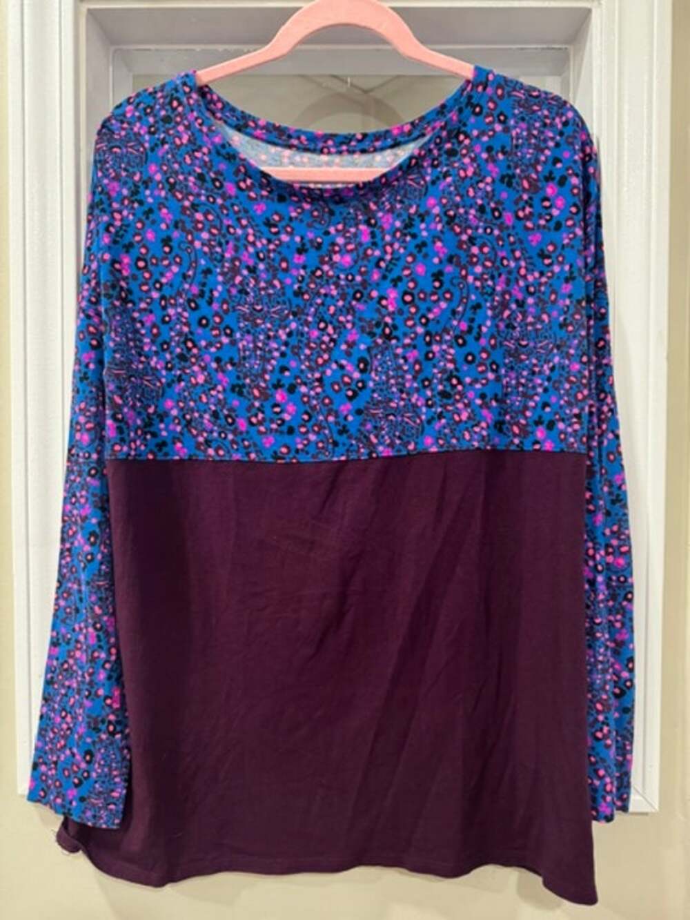 Lilly Pulitzer Finn Top Long Sleeve Pullover Blue Flare Growl and Prowl